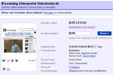 Videotomie bei ebay