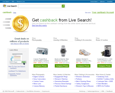 Live Search Cashback