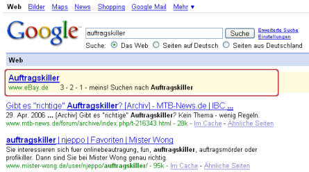 Auftragskiller bei Ebay