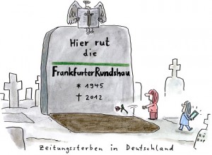 Zeitungssterben Karrikatur