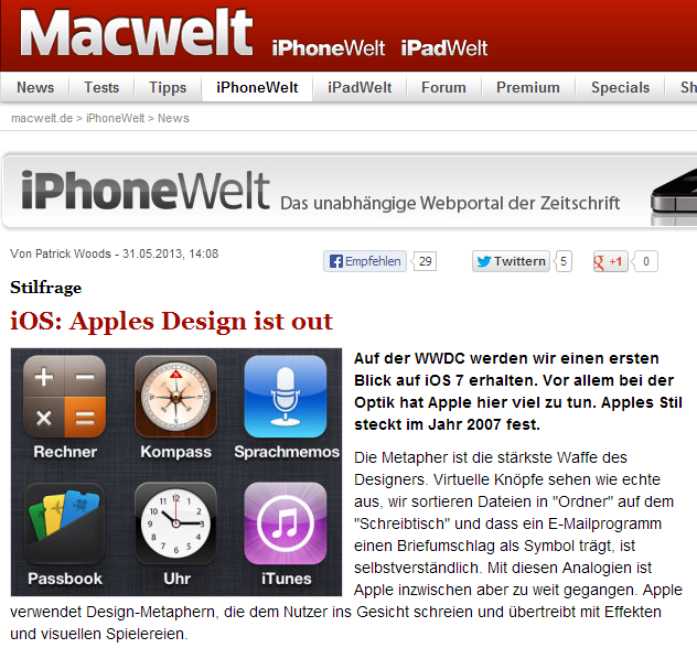 Macwelt: Kritik an Apple