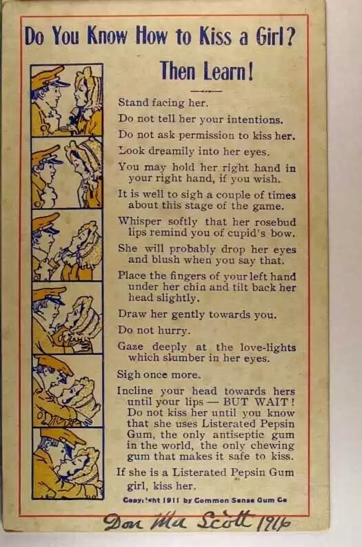 How to kiss a girl vintage ad