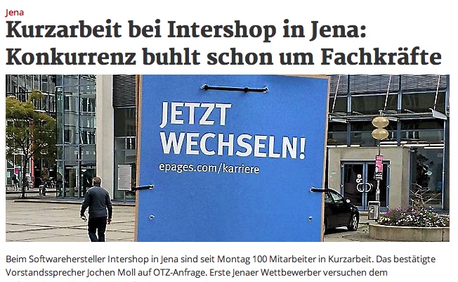 OTZ: Kurzarbeit bei Intershop