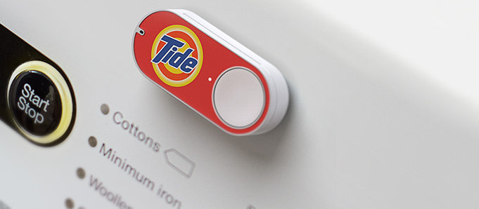 Der Amazon-Dash-Button mit Tide-Brand.