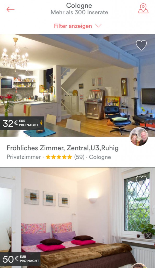 Screenshot: Airbnb-App