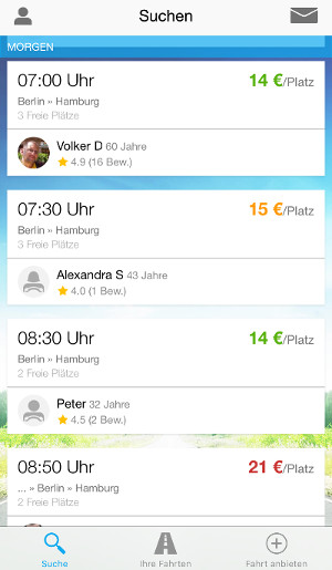 Bewertungen bei BlaBlaCar Screenshot: BlaBlaCar App