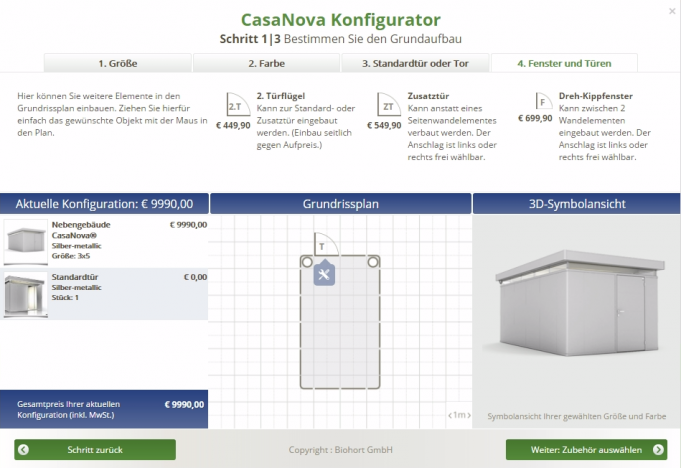 CasaNova-Konfigurator von Biohort