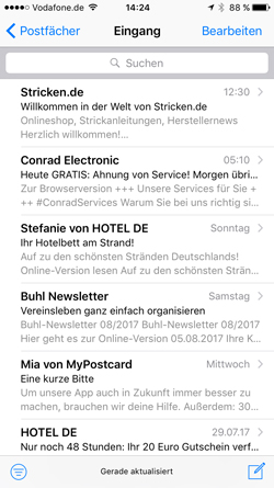 Preheader im mobilen Newsletter