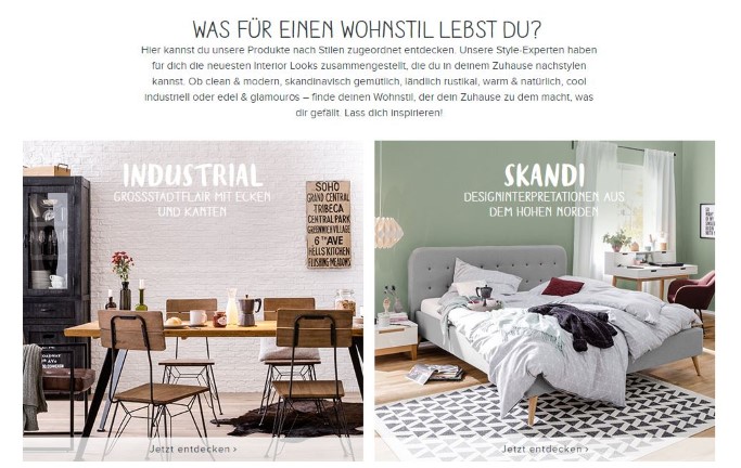 Content & Commerce Beispiel von home24.de