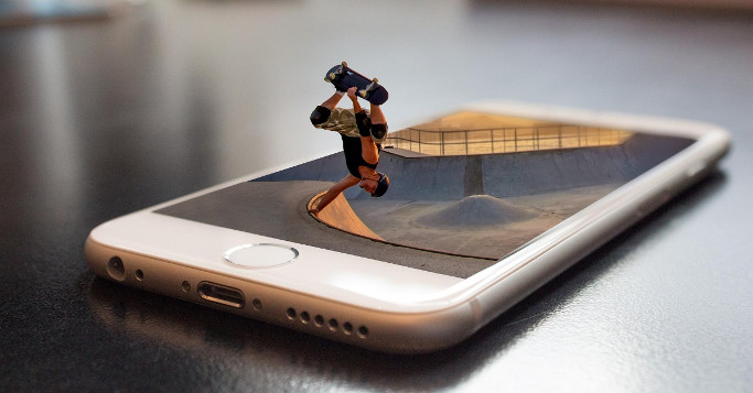 Smartphone Skateboarder