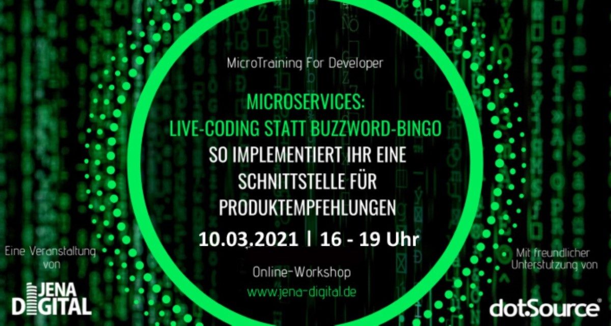 »Microservices: Live-Coding statt Buzzword-Bingo - So implementiert ihr eine Schnittstelle für Produktempfehlungen« [Micro:Training for Developer]