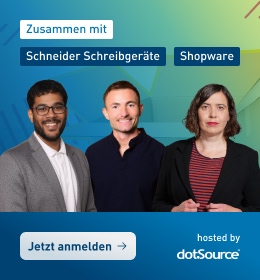 Speaker und Speakerin des Webinars »Skalierbar und zukunftssicher: Warum Schneider Schreibgeräte auf Shopware setzt«