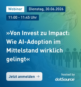 Webinar »Von Invest zu Impact: Wie AI-Adoption im Mittelstand wirklich gelingt« am 30.06.2026