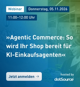 Webinar »Agentic Commerce: So wird Ihr Shop bereit für KI-Einkaufsagenten« am 05.11.2026
